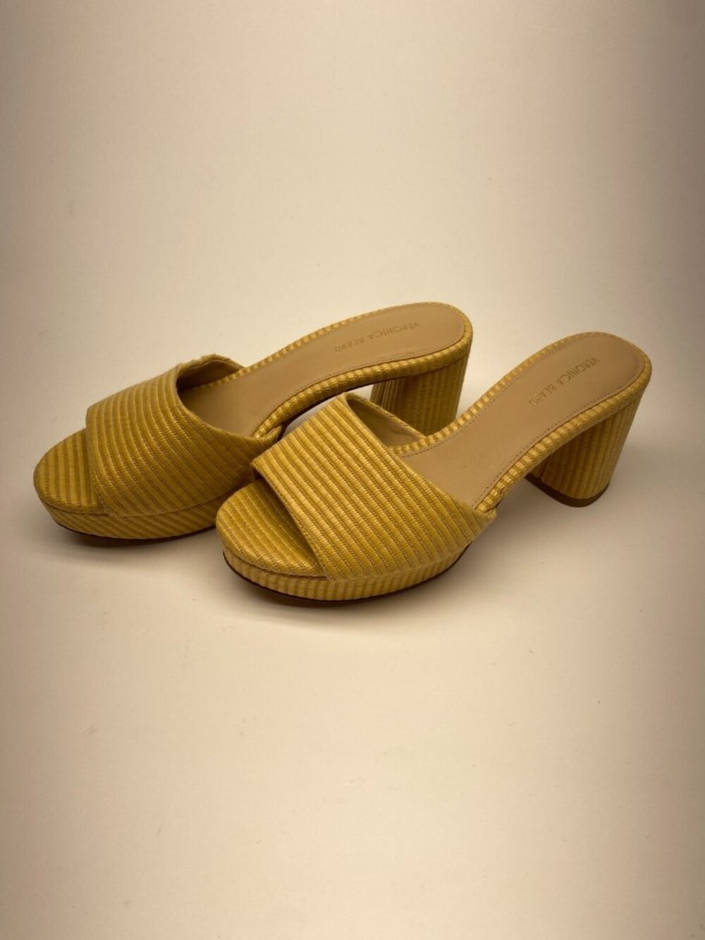 Veronica Beard Womens Dali Raffia Natural Platform Sandal Sz  7.5